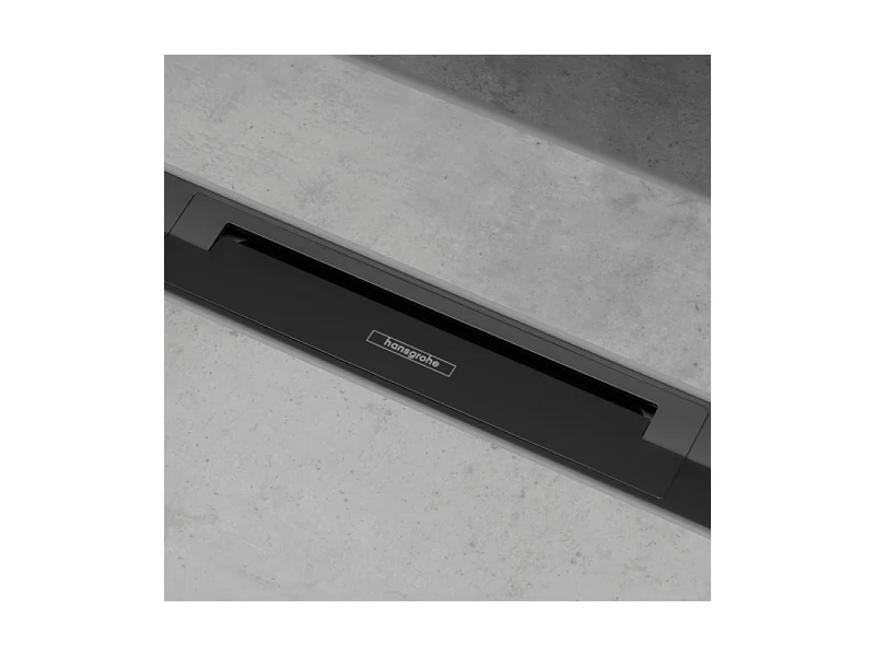 Caniveau de douche HANSGROHE RainDrain Flex 90 Noir mat + Corps encastré à faible hauteur