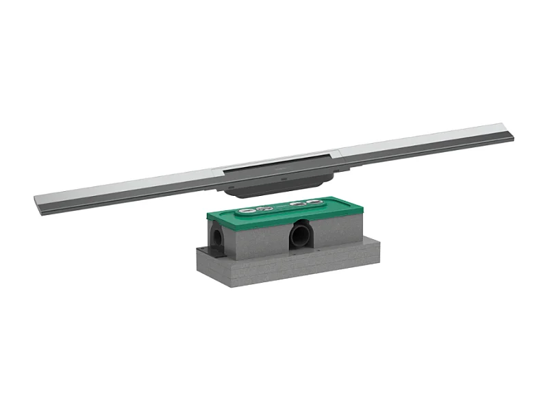 Caniveau de douche HANSGROHE RainDrain Flex chromé découpable 90 cm + corps encastré