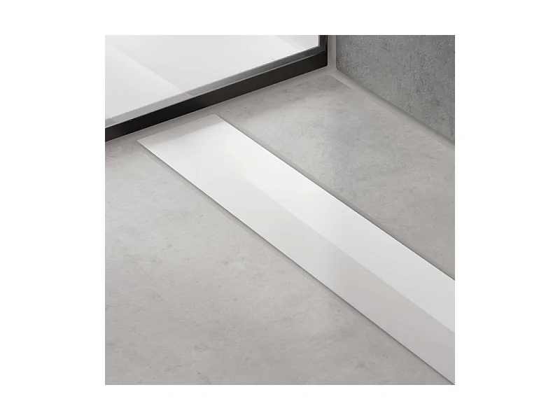 Caniveau de douche HANSGROHE RainDrain Flex 80 Blanc mat + Corps encastré à faible hauteur