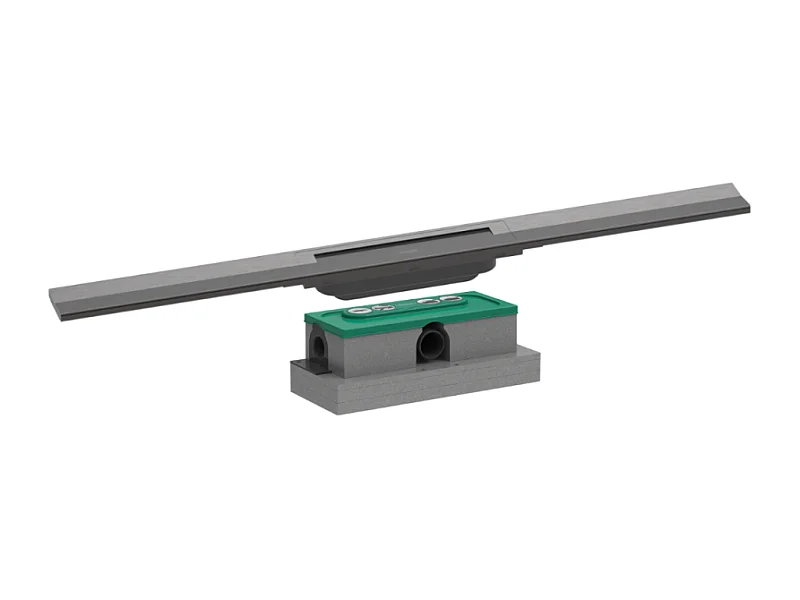 Caniveau de douche HANSGROHE RainDrain Flex 80 Chromé brossé + Corps encastré standard