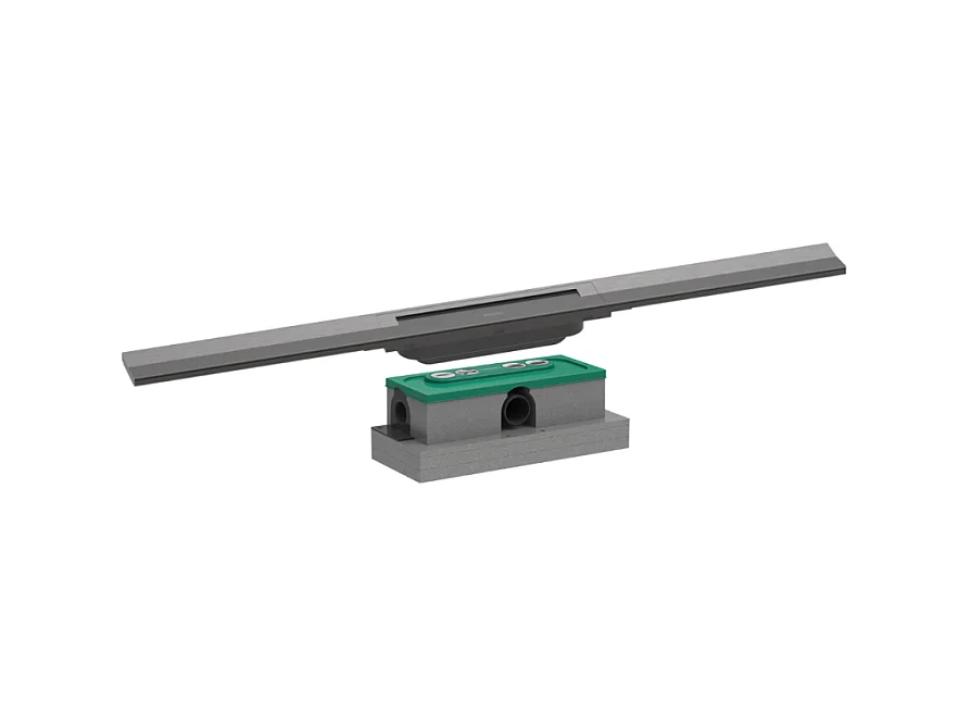 Caniveau de douche HANSGROHE RainDrain Flex 80 Chromé brossé + Corps encastré standard