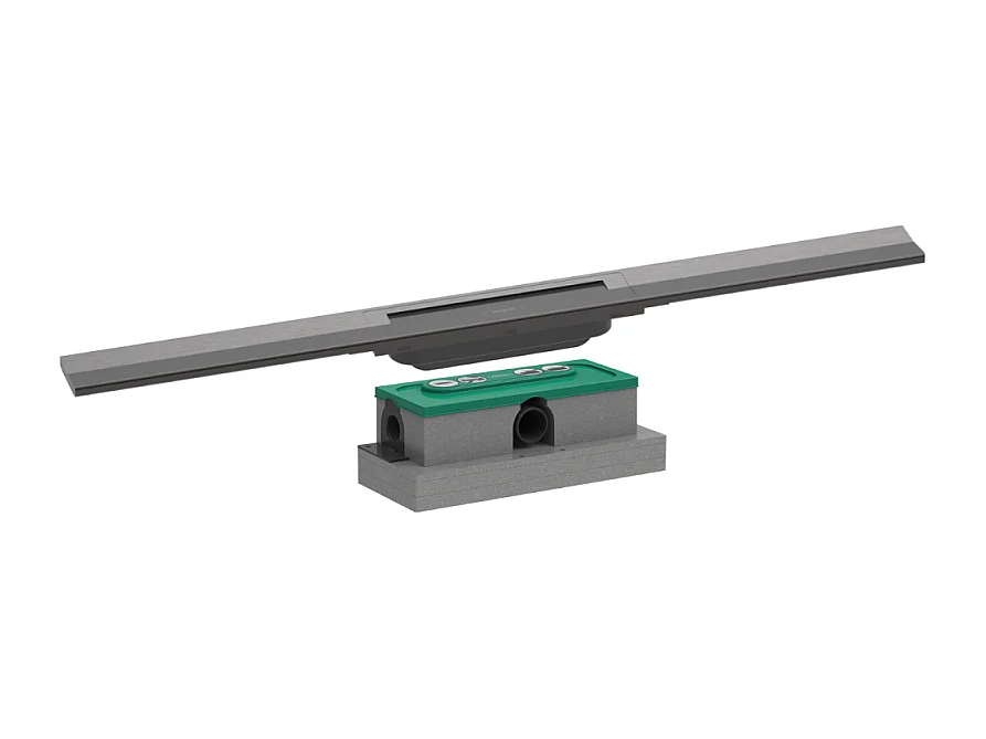 Caniveau de douche HANSGROHE RainDrain Flex 80 Chromé brossé + Corps encastré standard