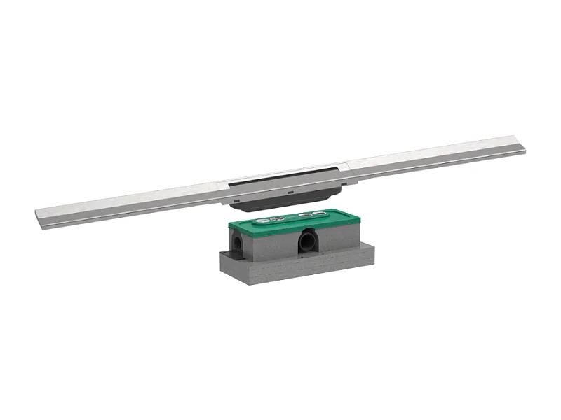 Caniveau de douche HANSGROHE RainDrain Flex 90 Acier inox brossé + Corps encastré standard