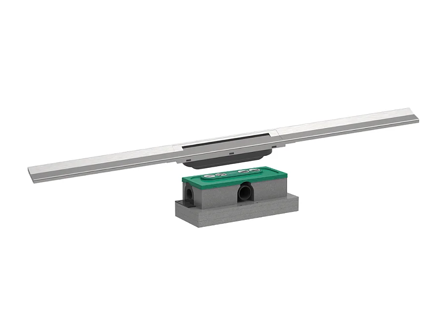 Caniveau de douche HANSGROHE RainDrain Flex 90 Acier inox brossé + Corps encastré standard