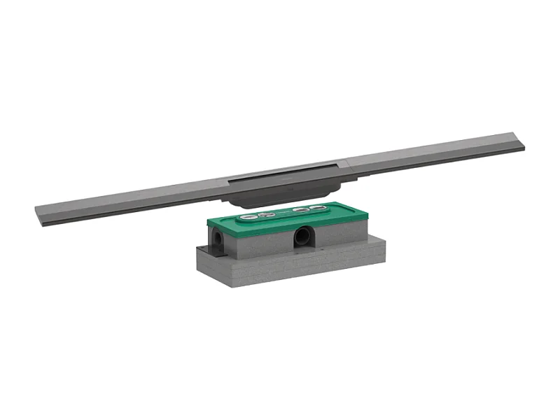 Caniveau de douche HANSGROHE RainDrain Flex 90 Noir chromé brossé + Corps encastré à faible hauteur