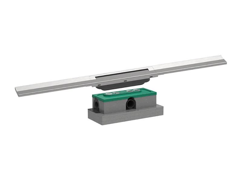 Caniveau de douche HANSGROHE RainDrain Flex 80 Acier inox brossé + Corps encastré standard