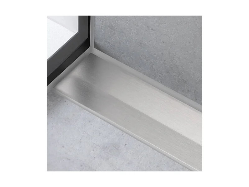 Caniveau de douche HANSGROHE RainDrain Flex 80 Acier inox brossé + Corps encastré standard