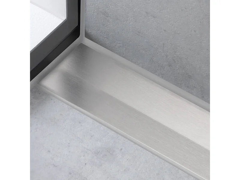 Caniveau de douche HANSGROHE RainDrain Flex 80 Acier inox brossé + Corps encastré standard