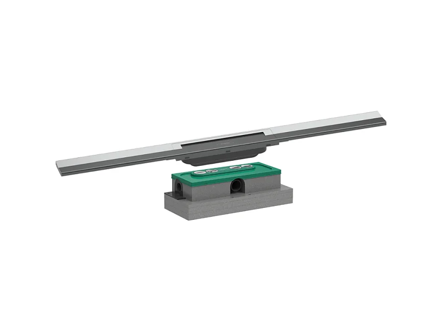 Caniveau de douche HANSGROHE RainDrain Flex 80 Chromé + Corps encastré à faible hauteur