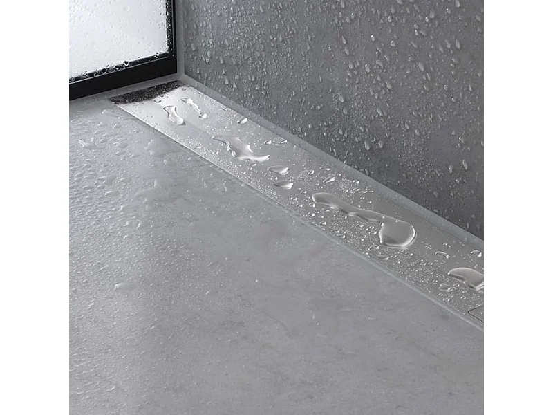 Caniveau de douche HANSGROHE RainDrain Flex 80 Chromé + Corps encastré à faible hauteur