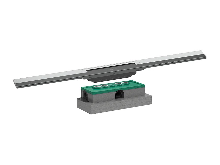 Caniveau de douche HANSGROHE RainDrain Flex 80 Chromé + Corps encastré à faible hauteur