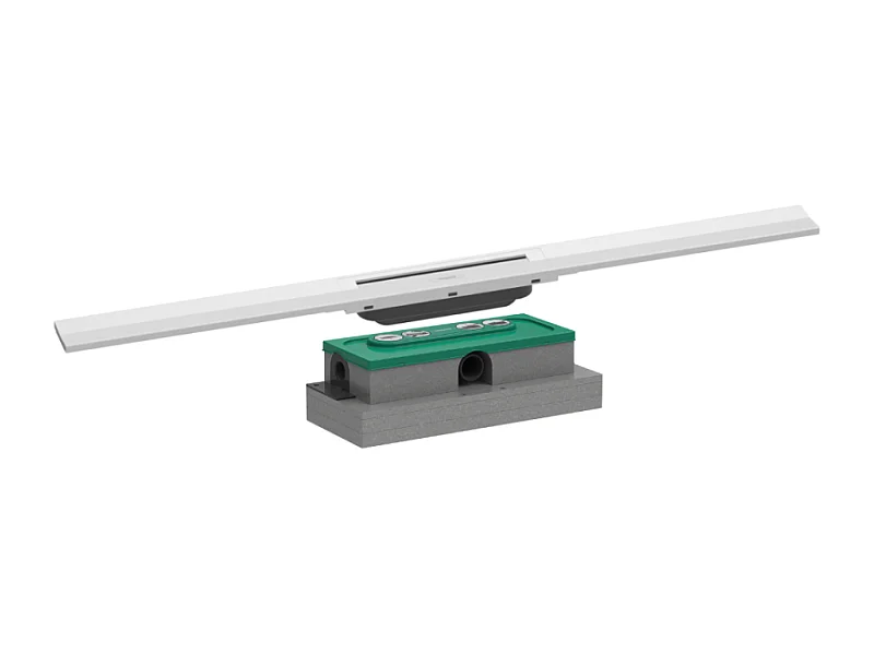 Caniveau de douche HANSGROHE RainDrain Flex 90 Blanc mat + Corps encastré à faible hauteur