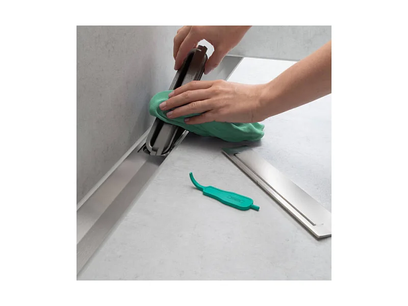 Caniveau de douche HANSGROHE RainDrain Flex 90 Blanc mat + Corps encastré à faible hauteur