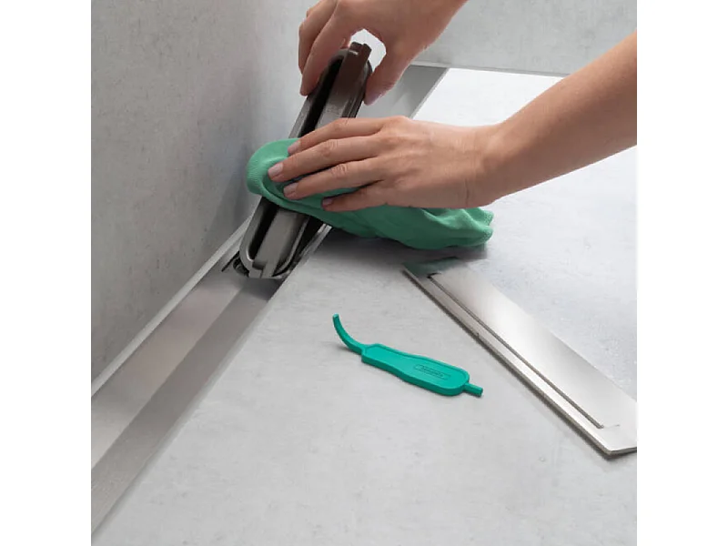 Caniveau de douche HANSGROHE RainDrain Flex 90 Blanc mat + Corps encastré à faible hauteur