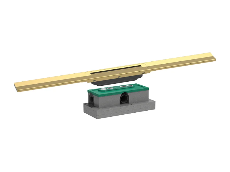 Caniveau de douche HANSGROHE RainDrain Flex 80 Aspect doré poli + Corps encastré standard