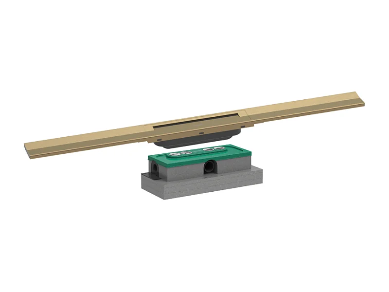 Caniveau de douche HANSGROHE RainDrain Flex 80 Bronze brossé + Corps encastré à faible hauteur