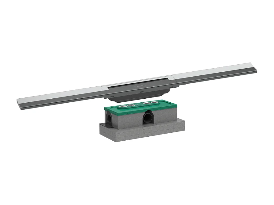 Caniveau de douche HANSGROHE RainDrain Flex 80 Chromé + Corps encastré standard