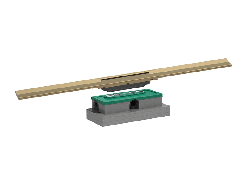 Caniveau de douche HANSGROHE RainDrain Flex 90 Bronze brossé + Corps encastré à faible hauteur