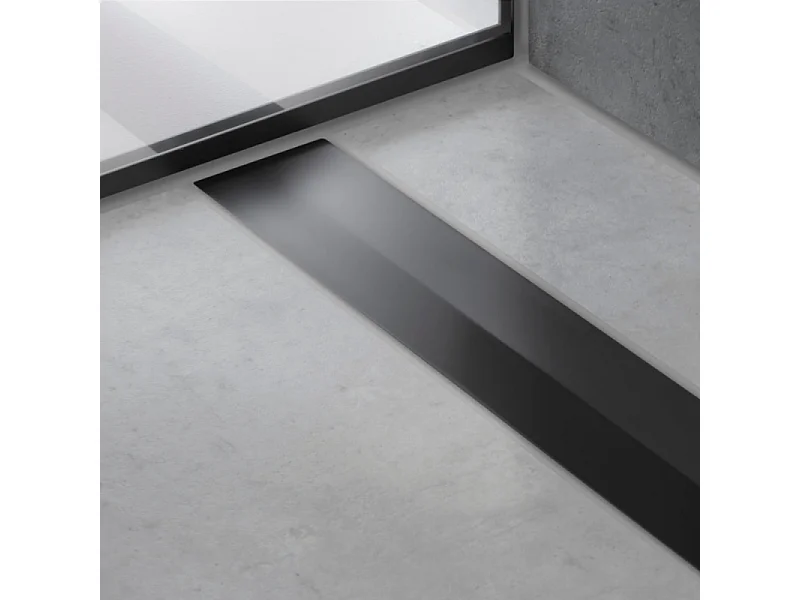 Caniveau de douche HANSGROHE RainDrain Flex 90 Noir mat + Corps encastré standard