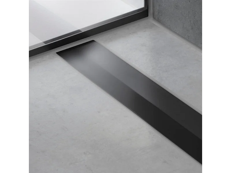 Caniveau de douche HANSGROHE RainDrain Flex 90 Noir mat + Corps encastré standard