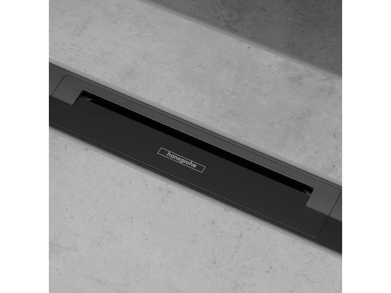 Caniveau de douche HANSGROHE RainDrain Flex 80 Noir mat + Corps encastré à faible hauteur