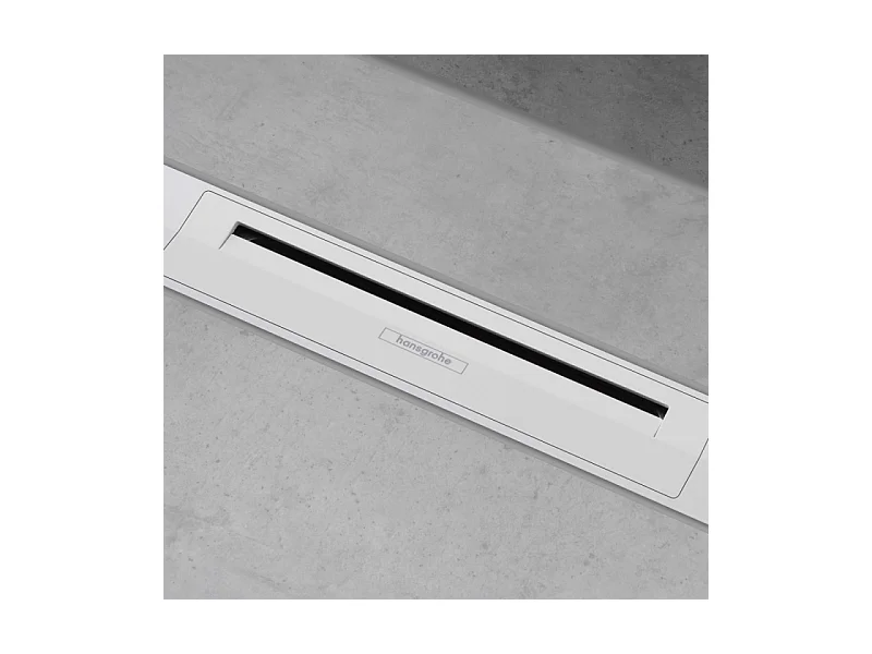 Caniveau de douche HANSGROHE RainDrain Flex 90 Blanc mat + Corps encastré standard