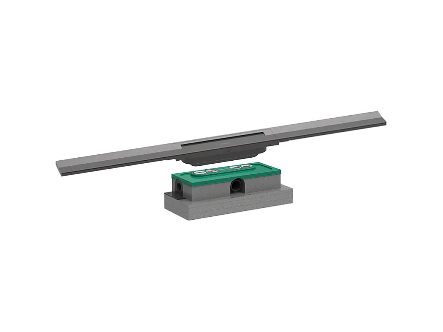 Caniveau de douche HANSGROHE RainDrain Flex 80 Noir chromé brossé + Corps encastré à faible hauteur