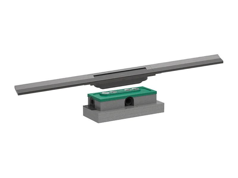 Caniveau de douche HANSGROHE RainDrain Flex 80 Noir chromé brossé + Corps encastré à faible hauteur