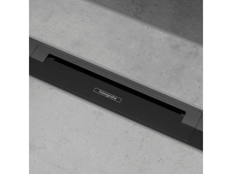 Caniveau de douche HANSGROHE RainDrain Flex 80 Noir mat + Corps encastré standard
