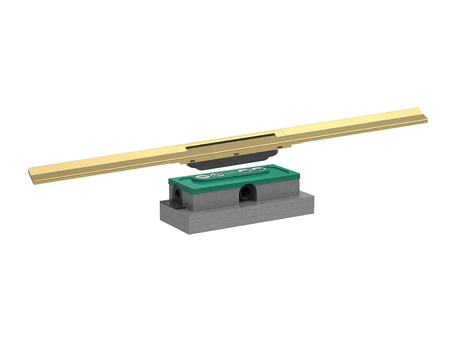 Caniveau de douche HANSGROHE RainDrain Flex 90 Aspect doré poli + Corps encastré à faible hauteur