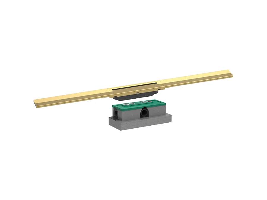 Caniveau de douche HANSGROHE RainDrain Flex 90 Aspect doré poli + Corps encastré standard
