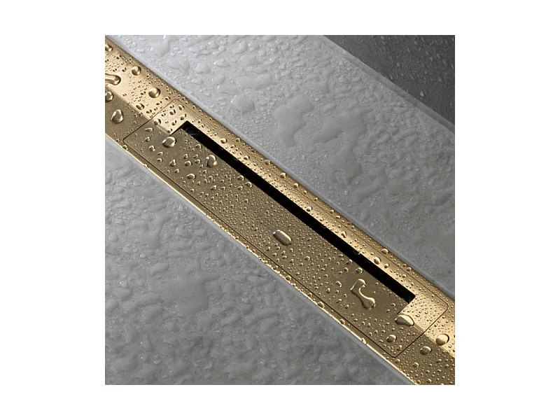 Caniveau de douche HANSGROHE RainDrain Flex 90 Aspect doré poli + Corps encastré standard