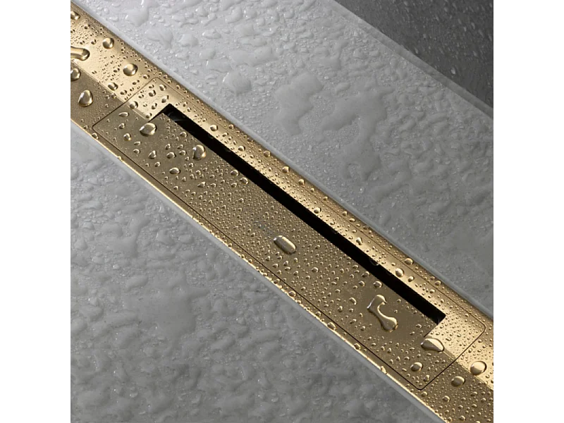 Caniveau de douche HANSGROHE RainDrain Flex 90 Aspect doré poli + Corps encastré standard