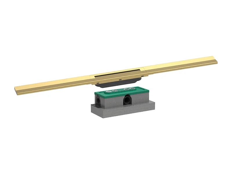 Caniveau de douche HANSGROHE RainDrain Flex 90 Aspect doré poli + Corps encastré standard