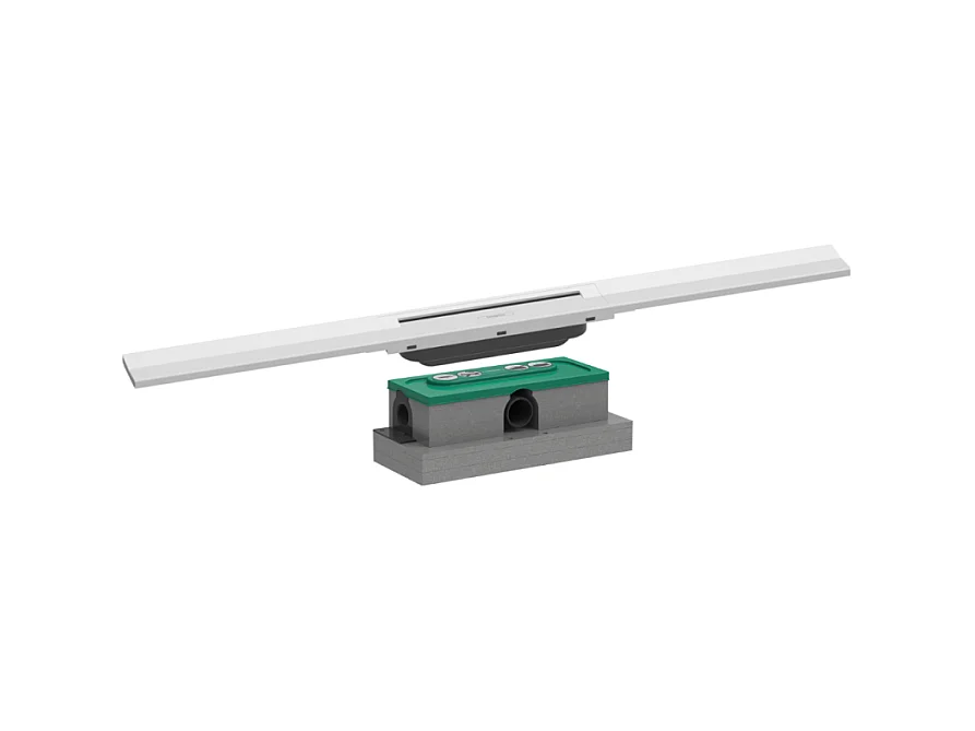 Caniveau de douche HANSGROHE RainDrain Flex 80 Blanc mat + Corps encastré standard