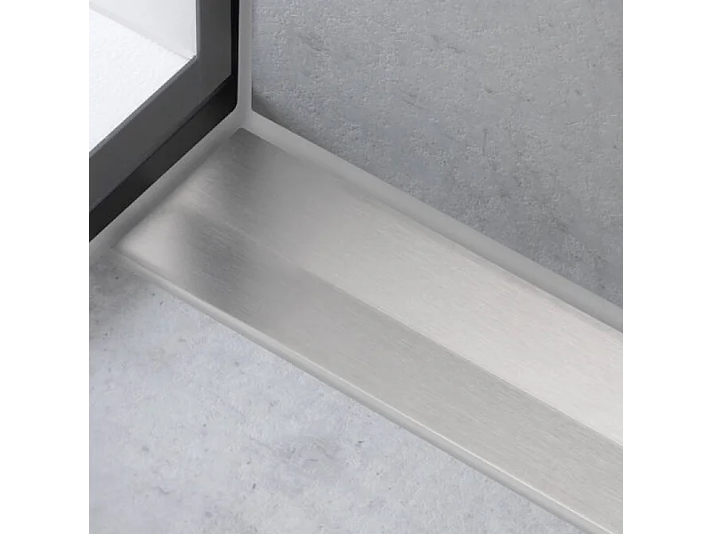 Caniveau de douche HANSGROHE RainDrain Flex 80 Acier inox brossé + Corps encastré à faible hauteur