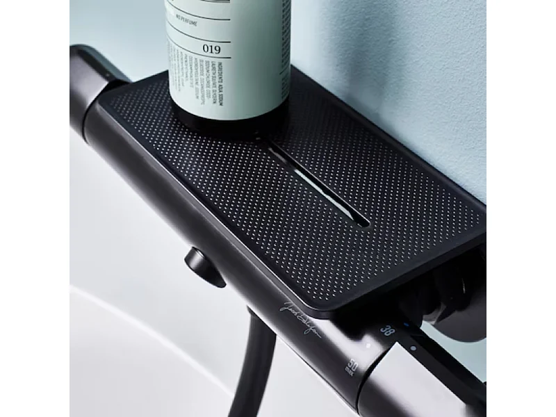 Tablette de douche JACOB DELAFON installation sur mitigeur de douche noir mat