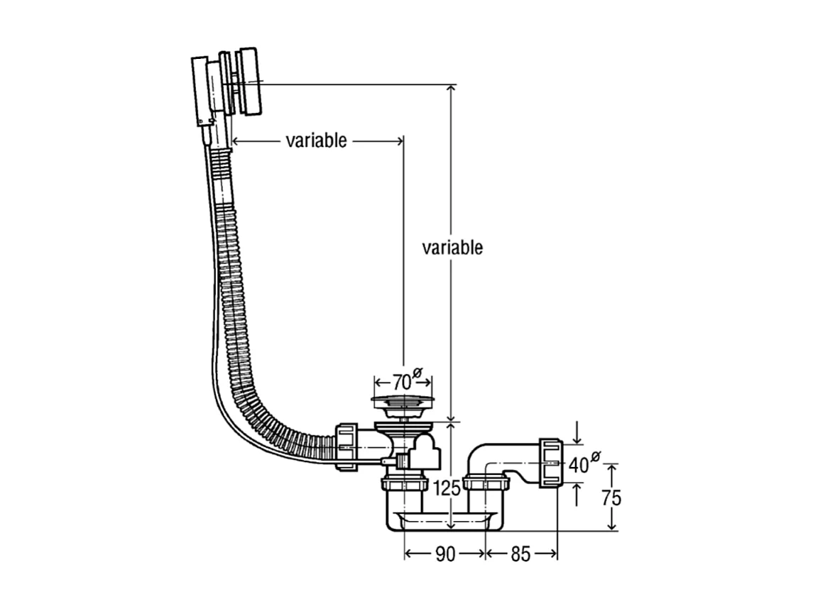 Vidage baignoire chromé IDEAL STANDARD
