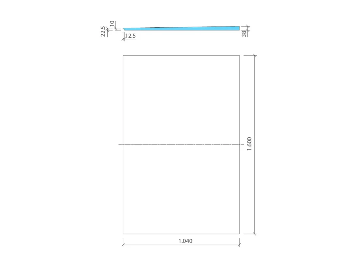 Pack receveur de douche pré-penté 104 x 160 x 3,8 cm WEDI Fundo Flex béton +bonde horizontale+écoulement+support+colle+kit étanche