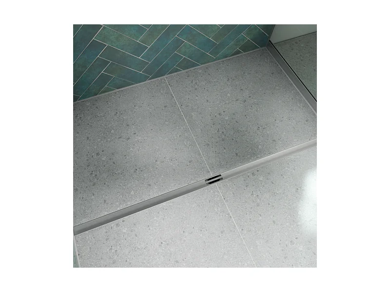 Pack receveur de douche pré-penté 164 x 120 x 4,7 cm WEDI Fundo Flex béton +bonde horizontale+écoulement+support+colle+kit étanche