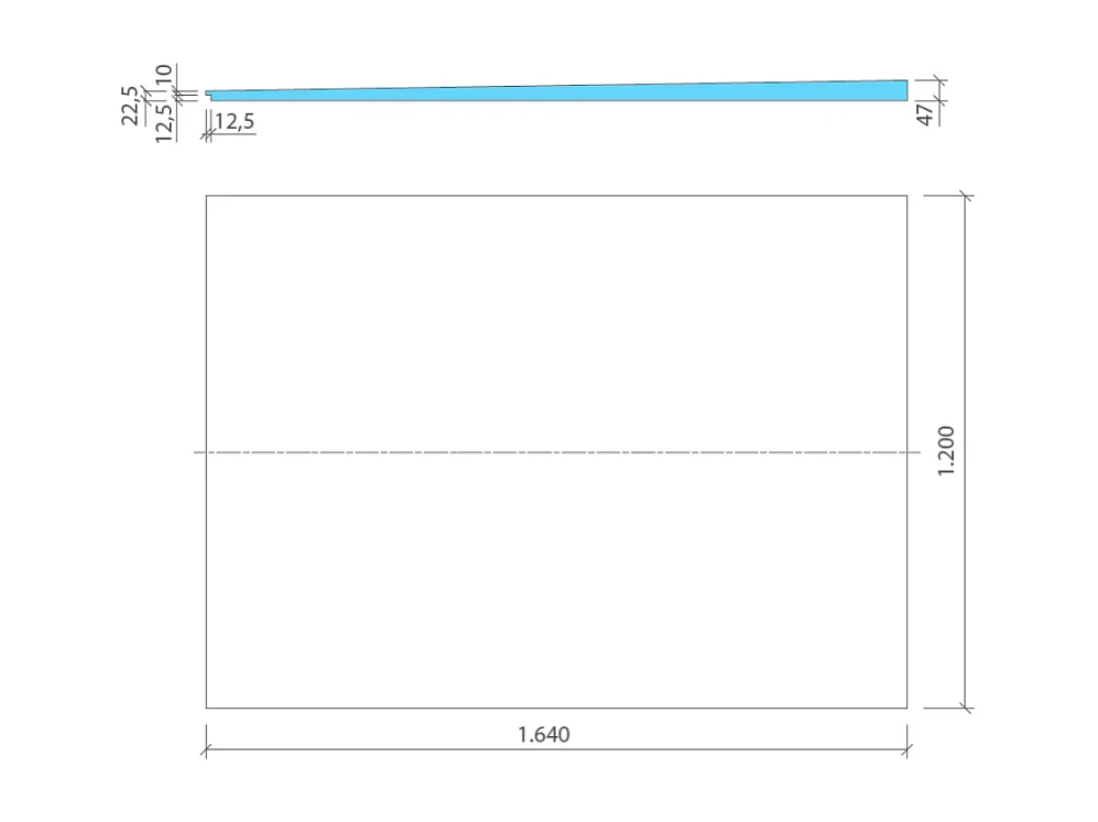 Pack receveur de douche pré-penté 164 x 120 x 4,7 cm WEDI Fundo Flex béton +bonde horizontale+écoulement+support+colle+kit étanche