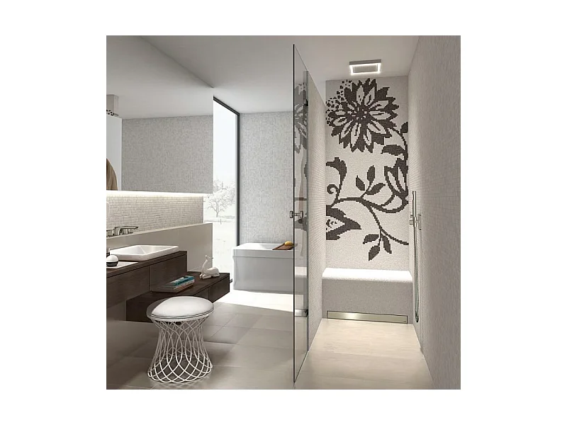 Pack receveur de douche pré-penté 104 x 120 x 3,8 cm WEDI Fundo Flex béton +bonde horizontale+écoulement+support+colle+kit étanche