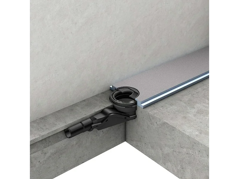 Pack receveur de douche pré-penté 104 x 120 x 2,6 cm WEDI Fundo Flex bois +bonde horizontal+écoulement+support+colle+kit étanche