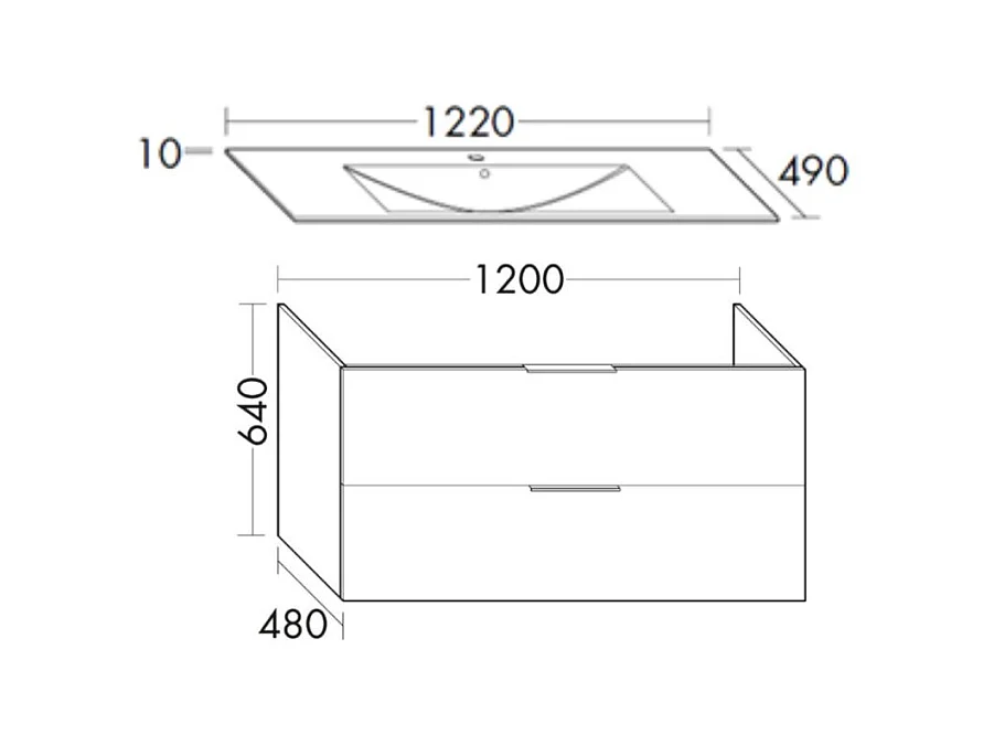 Meuble de salle de bain 120 cm BURGBAD Olena blanc brillant