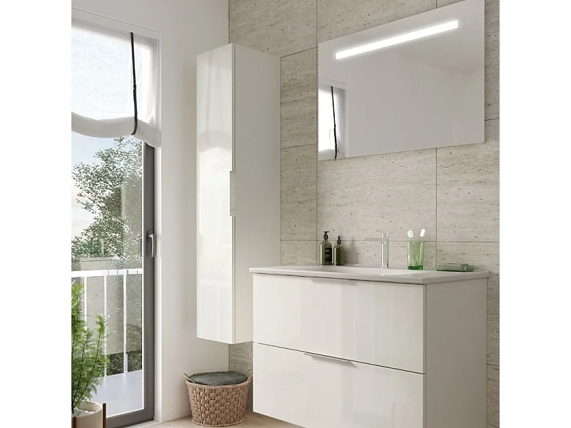 Meuble de salle de bain 120 cm BURGBAD Olena blanc brillant