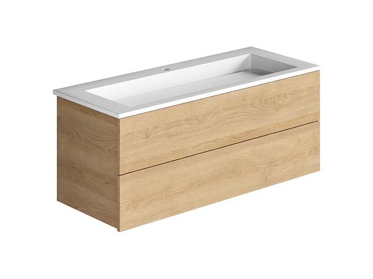 Meuble simple vasque BURGBAD Cosmo 120 cm chêne