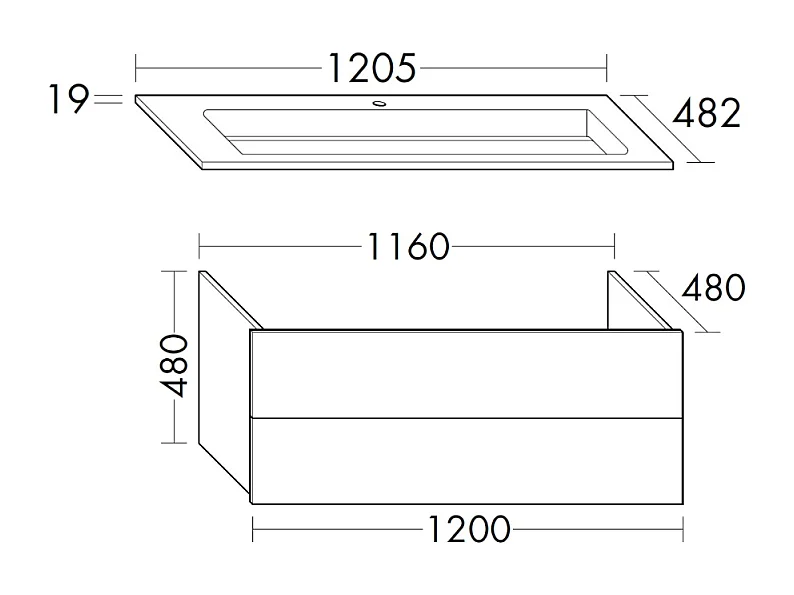 Meuble simple vasque BURGBAD Cosmo 120 cm chêne