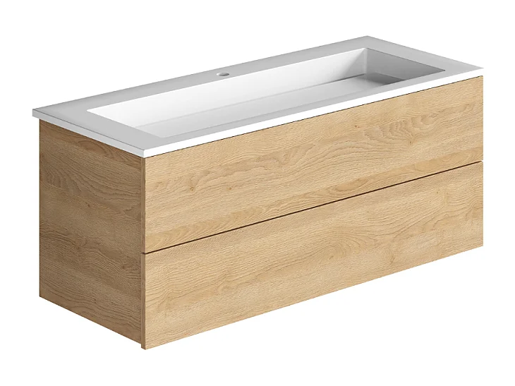 Meuble simple vasque BURGBAD Cosmo 120 cm chêne