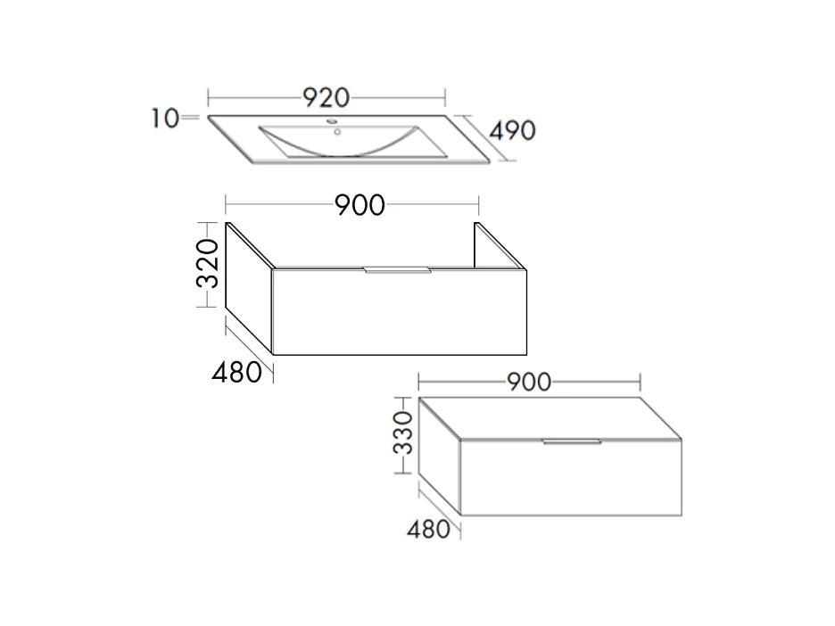 Meuble vasque 90 cm BURGBAD Olena en décalé chêne