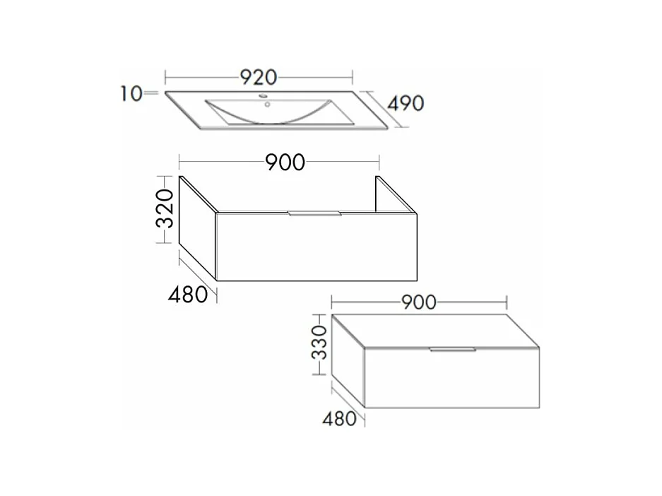 Meuble vasque 90 cm BURGBAD Olena en décalé chêne
